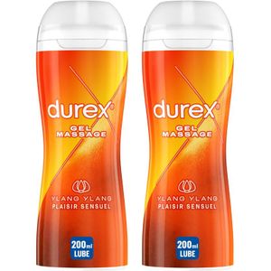 2x Durex Massage glijmiddel 2 In 1 Ylang Ylang 200 ml