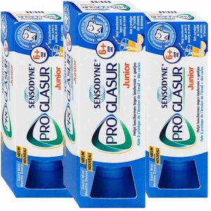 Sensodyne ProGlasur Junior - Tandpasta - 3x 50 ml - Bescherming Tegen Tanderosie