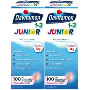 Davitamon - Junior 1+ - Vitamine - Framboos - 100 ml - 2x