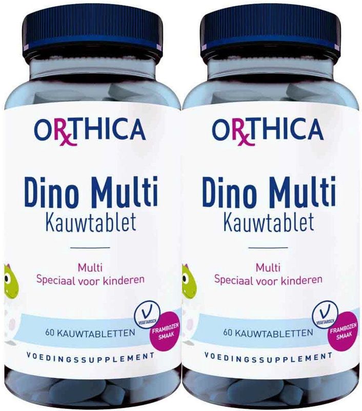 Orthica - Dino Multi - Multivitaminen - Frambozensmaak - 60 Kauwtabletten