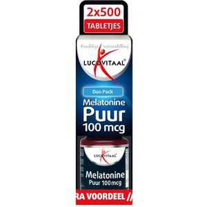 Lucovitaal - Melatonine Puur - 100mcg - Duo Pack - 2x500 Tabletten