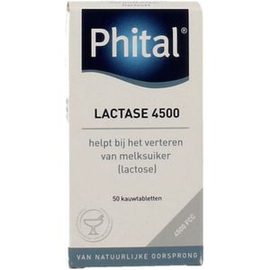 Phital - Lactase 4500 - Kauwtabletten - Aardbeiensmaak - 50 tabletten