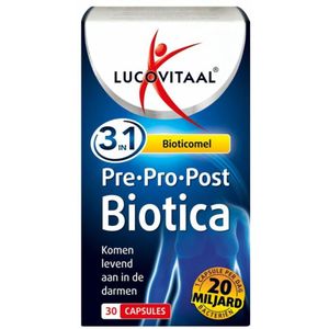 Lucovitaal - Pre- Pro- Post Biotica - 30 Capsules - 20 Miljard Levende Bacteriën
