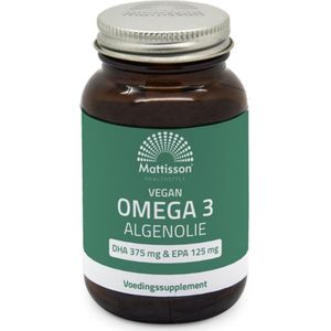 Mattisson - Vegan Omega 3 Algenolie - 375 DHA 125 EPA - 60 Vegacapsules