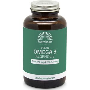 Mattisson - Vegan Omega 3 Algenolie - 375 DHA 125 EPA - 180 Vegacapsules