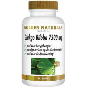 Golden Naturals - Ginkgo Biloba - 7500mg - 60 Capsules