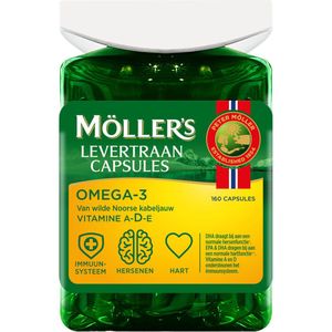Mollers - Levertraan - 160 Capsules - Omega-3 met Vitamine A D3 en E