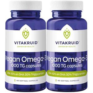 Vitakruid - Omega 3 1000 TG - Vegan - 60 Softgels - Rijk aan DHA en EPA