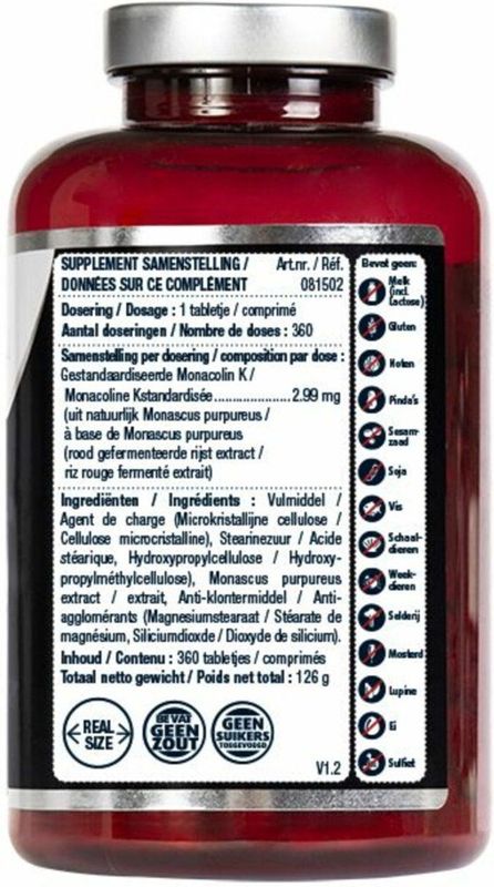 Lucovitaal - Rode Gist Rijst - 360 Tabletten - Natuurlijke Formule met Monacolin K