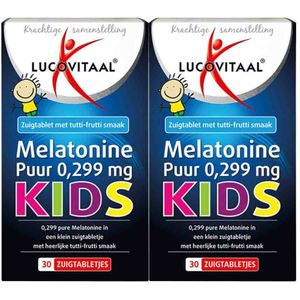 Lucovitaal - Melatonine Puur Kids - 30 Zuigtabletten - Tutti-Frutti Smaak