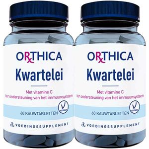 Orthica - Kwartelei - Kauwtabletten - 60 tabletten - Met Vitamine C - Sinaasappelsmaak