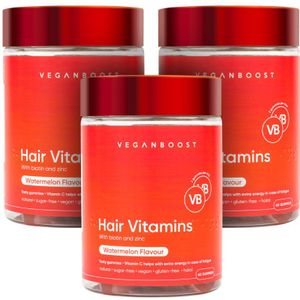 Veganboost - Hair Vitamins - Watermeloen - 60 Gummies