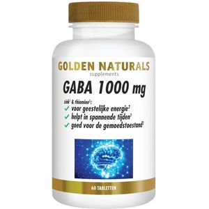 Golden Naturals - GABA 1000mg - Vegan Tabletten - 60 Stuks