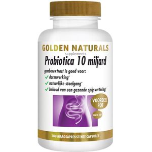 Golden Naturals - Probiotica 10 Miljard - Maagsapresistent - 180 Vegacapsules