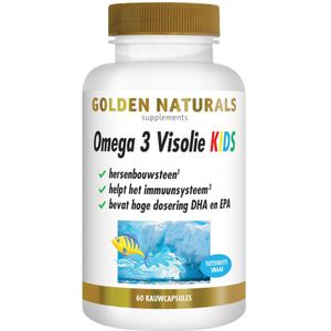 Golden Naturals - Omega 3 Visolie KIDS - 60 Gummies - Met Vitamine D3 en E