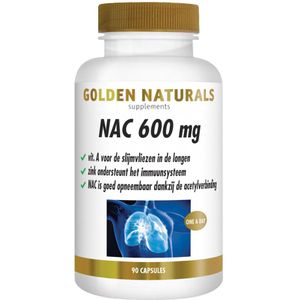 Golden Naturals - NAC 600mg - Voedingssupplement - 90 Vegacapsules