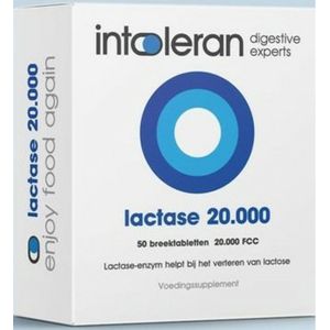 Intoleran - Lactase 20.000 - Enzymen - 50 Tabletten