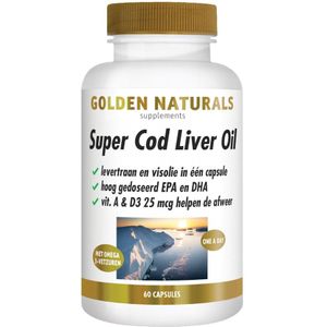 Golden Naturals - Super Cod Liver Oil - Levertraan - 60 Softgels