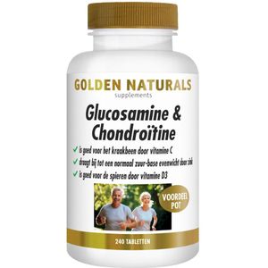 Golden Naturals - Glucosamine & Chondroïtine - 240 Tabletten