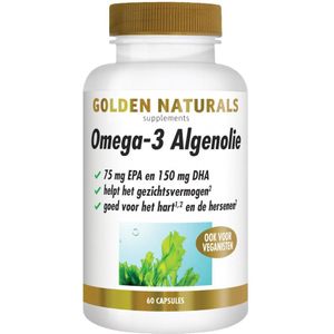 Golden Naturals - Omega-3 Algenolie - 60 Capsules - Plantaardig - Vetzuren