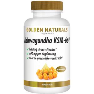 Golden Naturals - Ashwagandha KSM-66 - 60 Vegacapsules