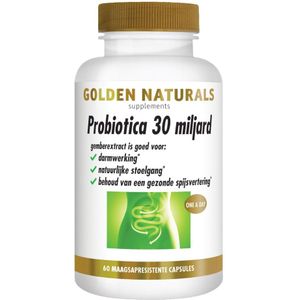 Golden Naturals - Probiotica - 30 Miljard - 60 Vegacapsules - Maagsapresistent