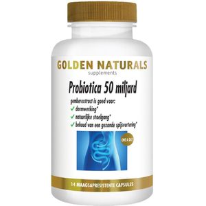 Golden Naturals - Probiotica 50 Miljard - 14 Vegacapsules - Maagsapresistent