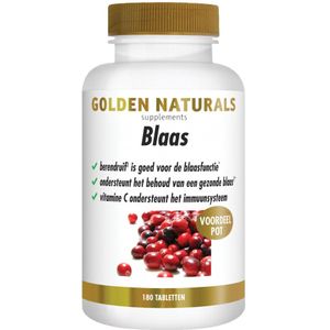 Golden Naturals - Blaas Vegan - 180 Tabletten - Rijk aan Vitamine C