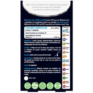 Lucovitaal - Melatonine Puur Kids - 30 Zuigtabletten - Tutti-Frutti Smaak