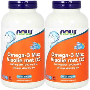 NOW - Omega 3 Max - Visolie - 600mg EPA & 300mg DHA - 180 Softgels