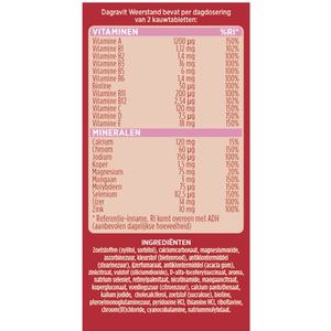 Dagravit - Multivitaminen Weerstand - 60 Kauwtabletten - Suikervrij - Bosvruchten Smaak