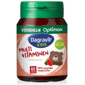 2x Dagravit Natural Kids Multivitaminen Framboos 60 kauwtabletten