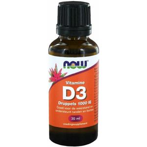 NOW - Vitamine D3 - Druppels - 1000IE - 30 ml