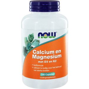 NOW - Calcium Magnesium Dk - 180 Capsules - Met Vitamine D3 en K2