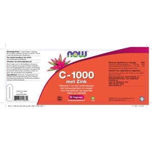 NOW - C-1000 - Voedingssupplement - 90 Capsules - Met Zink