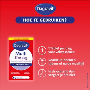Dagravit - Multi Elke Dag - 60 Tabletten - Complete Multivitaminen - Lactosevrij en Glutenvrij