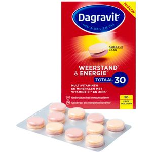 Dagravit - Totaal 30 - Kauwtabletten - 50 Stuks - Weerstand & Energie