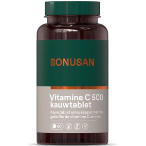 Bonusan - Vitamine C 500 mg - Kauwtabletten - 60 Stuks - Natuurlijke Sinaasappelsmaak