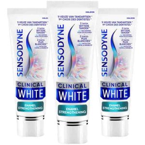 Sensodyne - Tandpasta Clinical White Enamel Strengthening - Voordeelverpakking - 3 x 75 ml