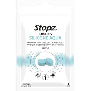 Stopz. - Silicone Aqua - Oordoppen - 2 x 8 stuks - Voordeelverpakking