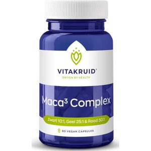 Vitakruid - Maca 3 Complex - 96 Vegacapsules - Zwart Geel Rood