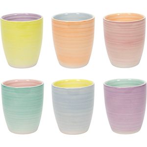 Orange85 Koffiekopjes Stapelbaar Mokken Met Oor 4 stuks Gekleurd in Rek