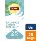 Lipton Feel Good Selection Groene Thee Munt - 6 x 25 zakjes - Voordeelverpakking