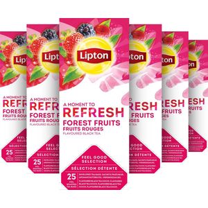 Lipton Feel Good Selection Bosvruchten Thee - 6 x 25 zakjes - Voordeelverpakking