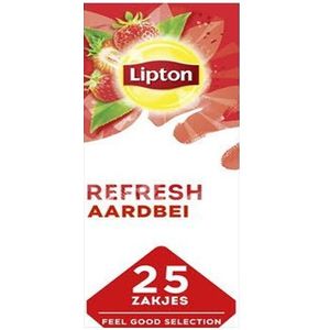 Lipton - Refresh - Thee - Aardbei - 25x1.5gr - 6 Stuks