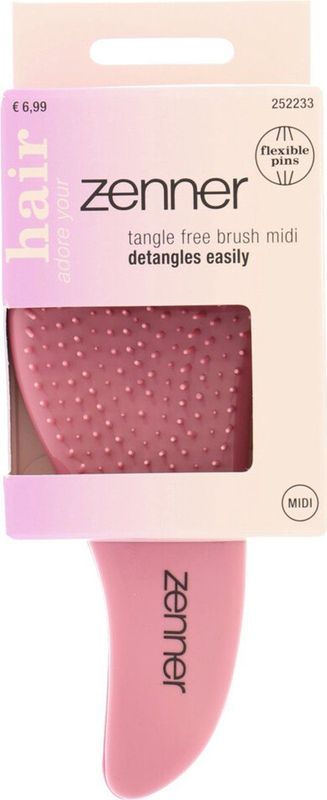 Zenner Haarborstel Tangle Free Midi Roze 1 Stuk