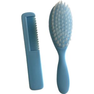 Baby Haarkam en Haarborstel set Blauw - Baby Verzorgingsset - Baby Kam - Baby Borstel - Jongens en Meisjes