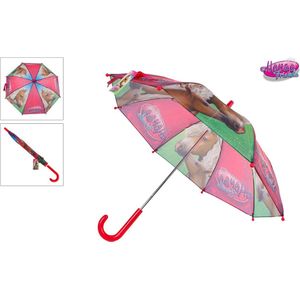 Paraplu Kinderen Paarden 70x60 CM - Roze Paraplu Meisje - Paraplu Kind