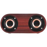 Q8 Bluetooth 4.2 Classic Houten Dubbele Hoorns Bluetooth Speaker (Red Wood Texture)