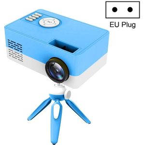 J15 1920 x 1080P HD Household Mini LED Projector met Tripod Mount Support AV / HDMI x 1 / USB x1 / TF x 1  Plug Type:EU Plug(Blue White)